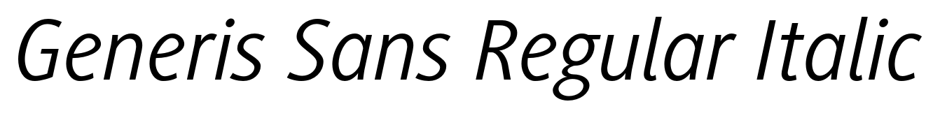 Generis Sans Regular Italic